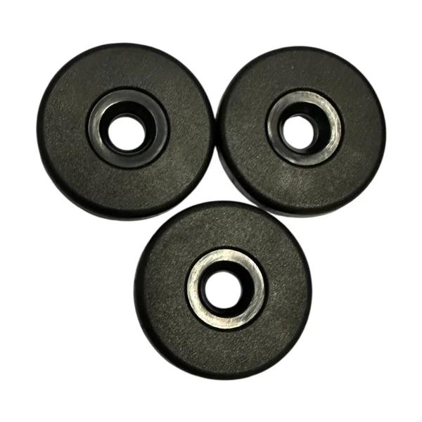 Three black RFID checkpoint tags